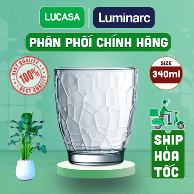 Bộ 6 Ly Thủy Tinh Cường Lực Luminarc Ricky Coral 340ml - Ly Thấp BOL8073 | Phân Phối Chính Hãng