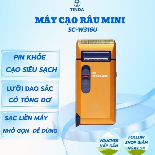 Máy Cạo Râu Mini -Máy Cạo Râu  Khô Pin Khỏe Có Tông Đơ ,Cạo Êm ,Sạc Liền Máy Nhỏ Gọn Tiện Dụng