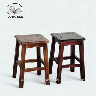  Ghế Đôn Gỗ Mặt Vuông Cao 45cm Ghế Gỗ Chạy Chỉ Tinh Tế - Hàng VN Xuất Khẩu 