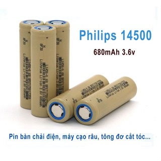 PIN SẠC 14500 PHILIPS 3.6V 680mAh, CHUYÊN DÙNG CHO BÀN CHẢI ĐÁNH RĂNG, TÔNG ĐƠ, MÁY CẠO RÂU