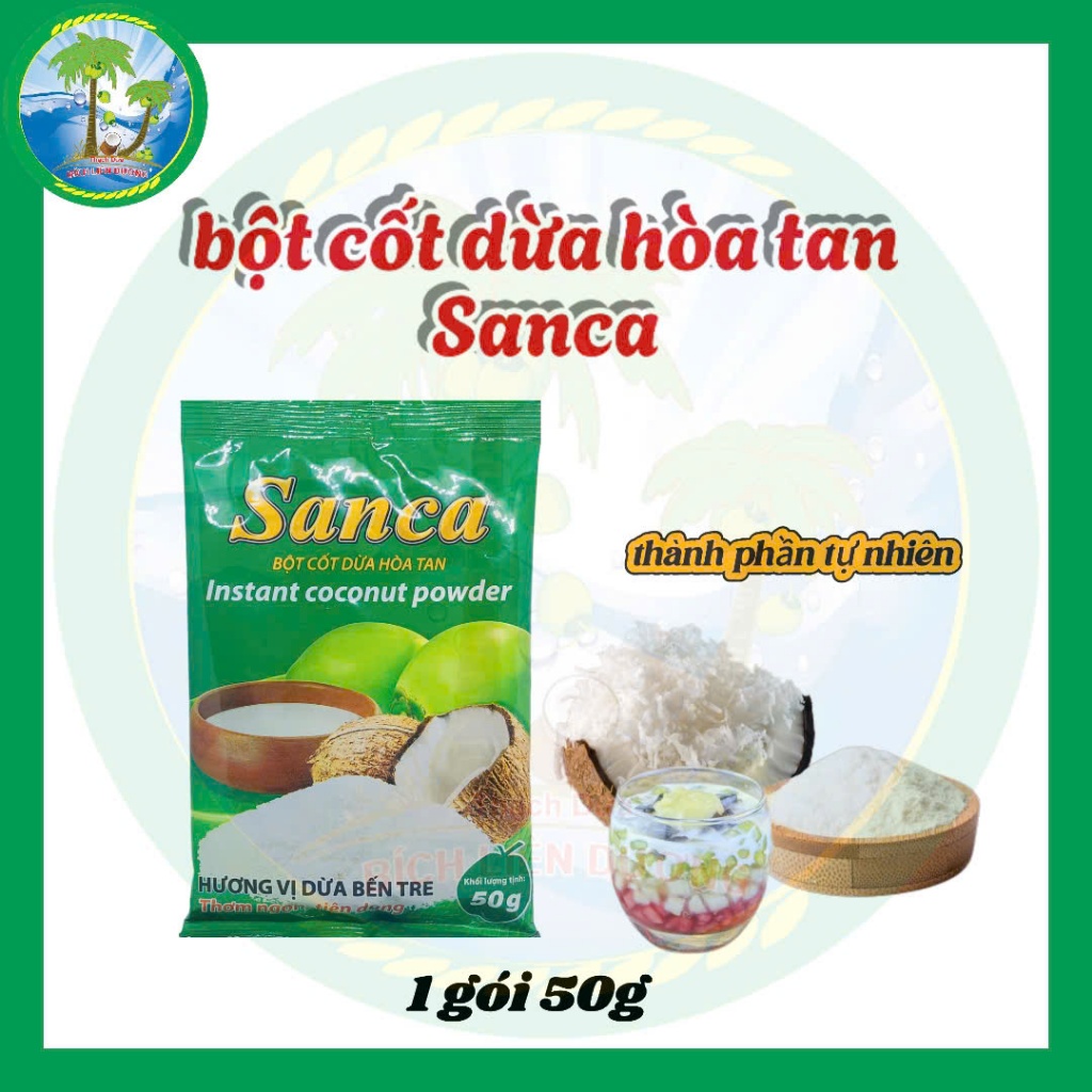 ( combo 2 gói)BỘT CỐT DỪA HÒA TAN SANCA[50gx 2]