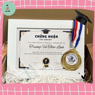 [Hoả Tốc+Tặng Hộp] Set Quà Tặng Tốt Nghiệp Bạn Trai Bạn Gái - Huy Chương Bằng Khen Tốt Nghiệp In Theo Yêu Cầu