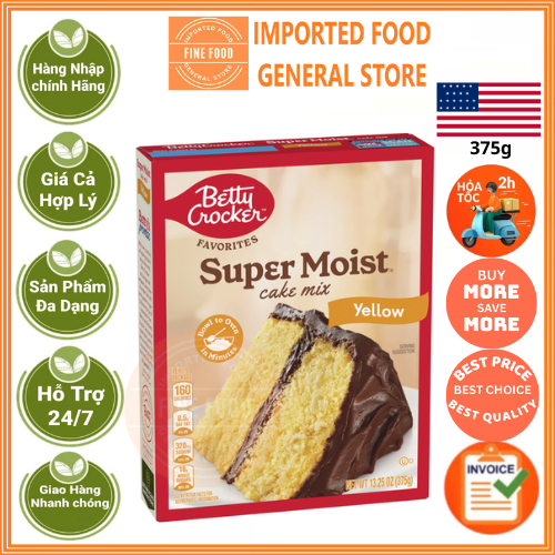 Bột làm bánh vàng siêu ẩm Betty Crocker Favorites Super Moist Yellow 375g