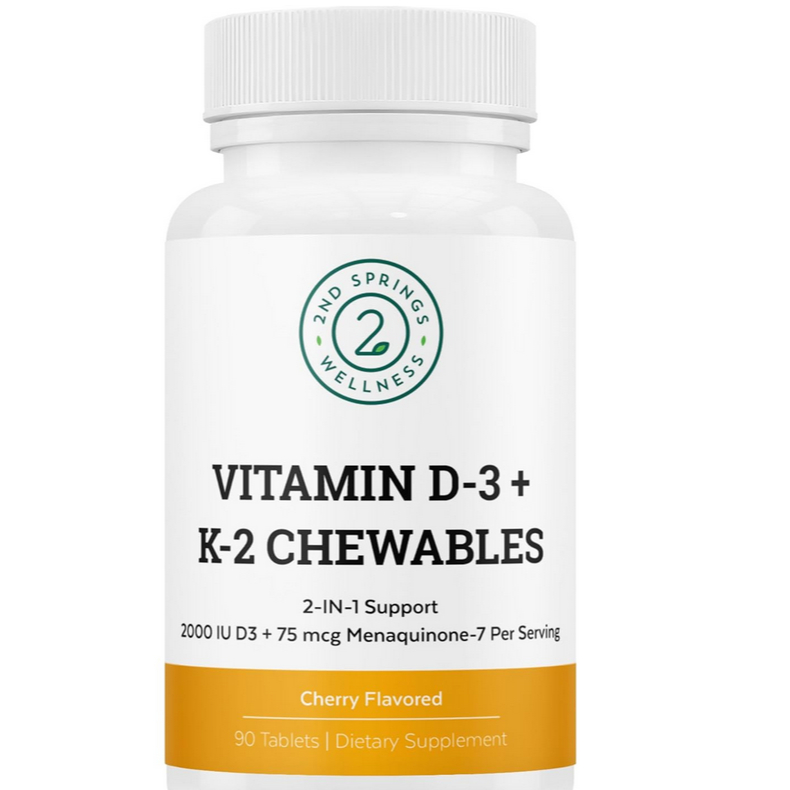 2nd Springs Wellness Vitamin D3 + K2 Chewables viên nhai Vitamin D3 K2 thơm ngon