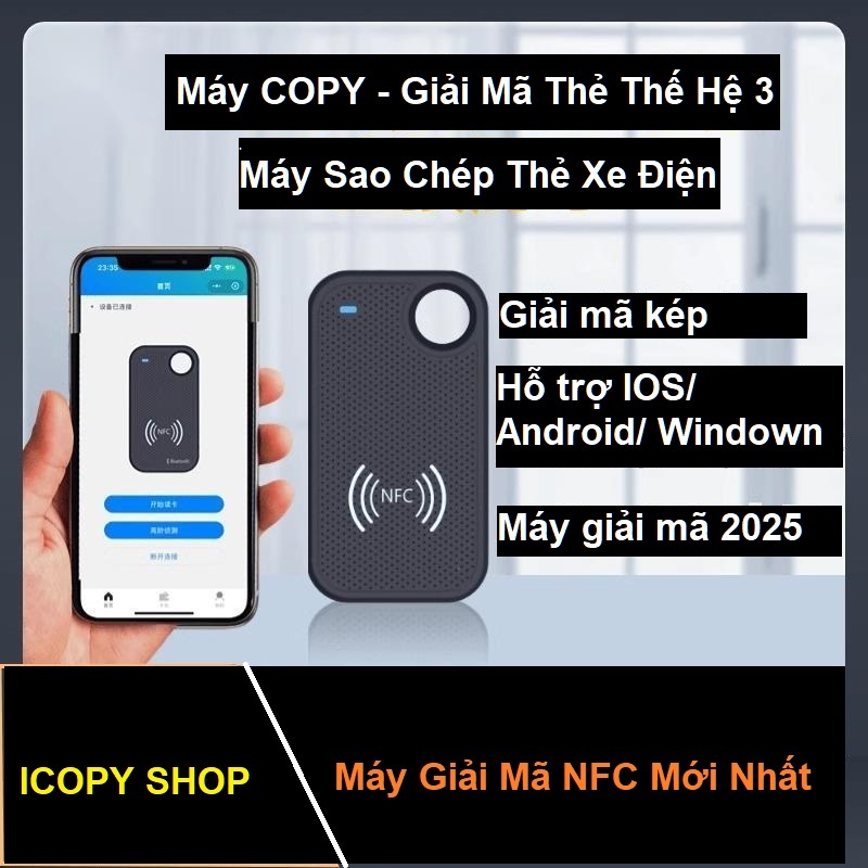 Máy COPY Thẻ Xe Điện, Giải Mã Thẻ Thang Máy Thế Hệ 3, Máy Sao Chép Thẻ Mã Hoá Bluetooth, Thẻ NFC
