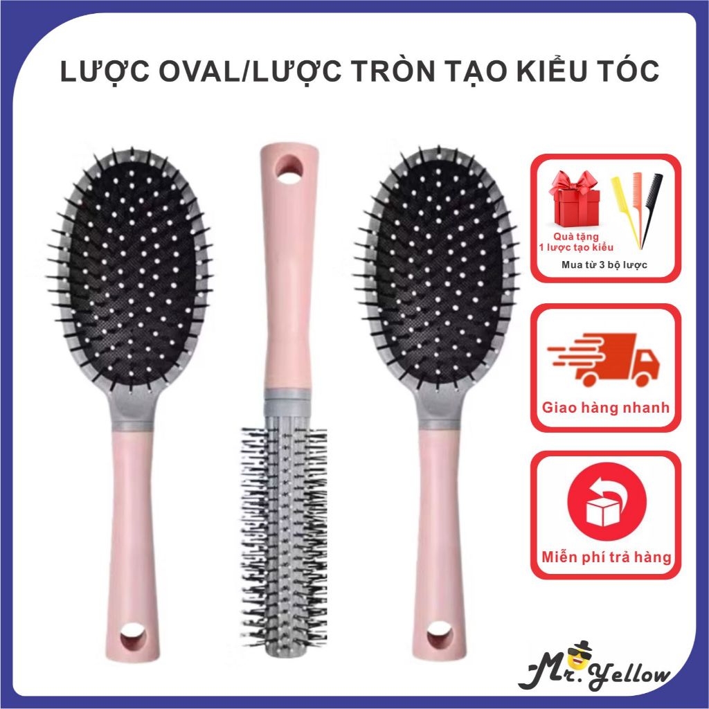 Lược Bán Nguyệt, Lược Oval, Lược Tròn Chải Tóc Gỡ Rối Tạo Kiểu, Chống Tĩnh Điện, Tiện Lợi, Chất Lượng Cao