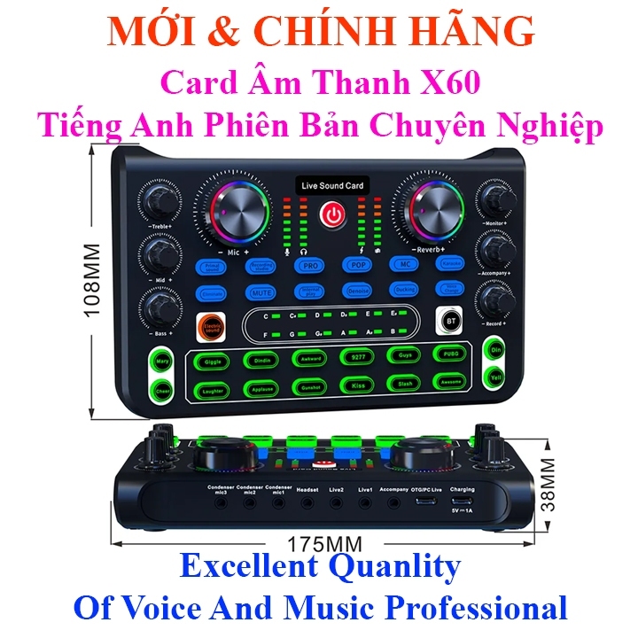 Bộ Sound Card Thu âm X60L/ F998/ V8/ Mic Thu Âm BM-800/ Tai Nghe Có Dây Remax RM-670 Cổng 3.5. LMS