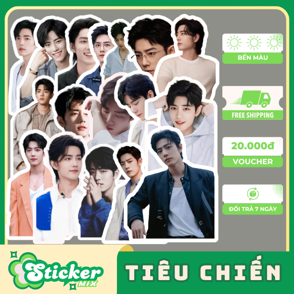 Bộ 50 sticker TIÊU CHIẾN idol hoa ngữ sưu tầm, trang trí....S159