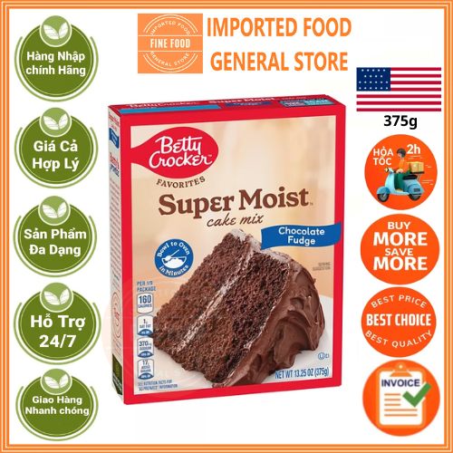 Bột làm bánh socola siêu ẩm chocolate Fudge Betty Crocker Favourites 375