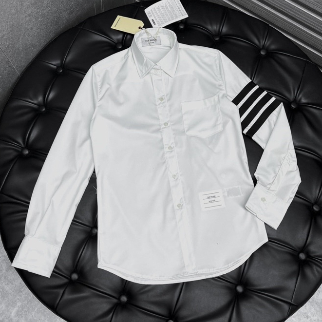 Áo sơ mi trắng đơn giản cho nam - Áo sơ mi Thom kẻ sọc kẻ vạch nổi bật cực kỳ hot cho giới trẻ TREND 2024