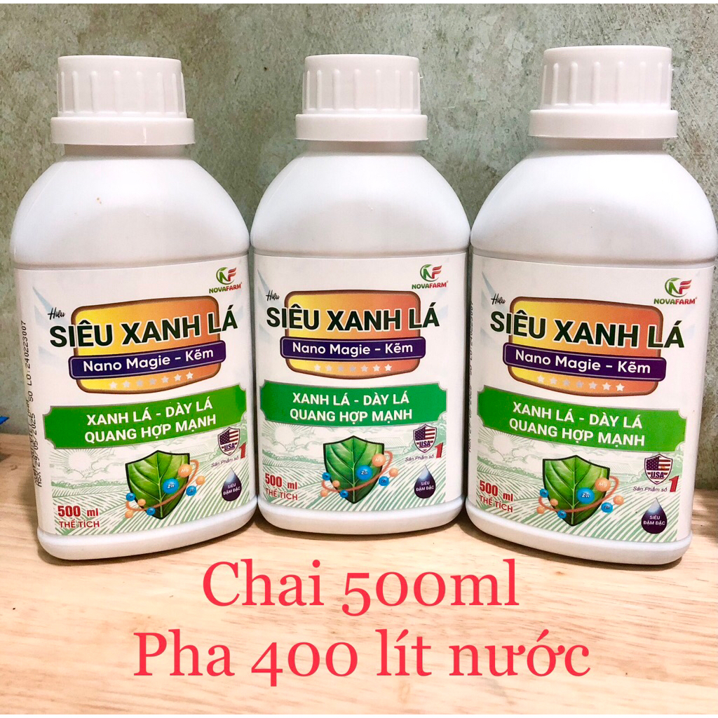 SIÊU XANH LÁ - NANO MAGIE - KẼM | XANH LÁ - DÀY LÁ - QUANG HỢP MẠNH  THỂ TÍCH 500ml