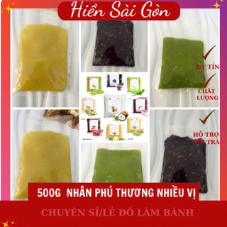  500g nhân trung thu ngọt các vị đậu đỏ đậu xanh khoai môn trà xanh,... 