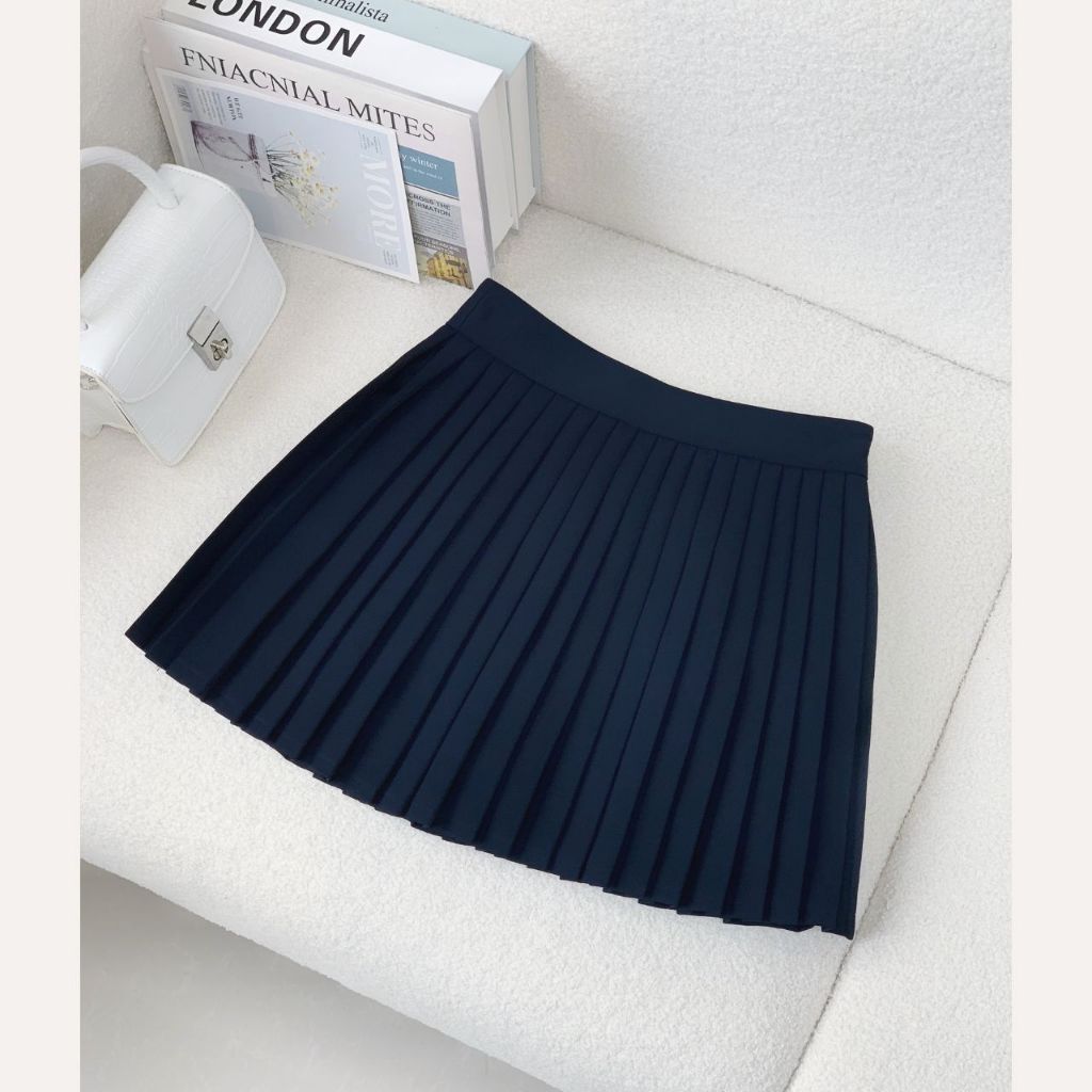 Set áo kiểu nữ thiết kế cổ sen croptop và chân váy xếp ly dáng ngắn tiểu thư Linly Store A-PC6 | BigBuy360 - bigbuy360.vn