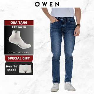  Quần Jeans Owen nam dáng Slimfit mã QJS231895 màu xanh đậm trẻ trung dễ phối đồ 