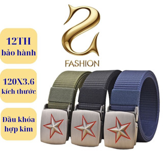 Dây lưng nam, dây nịt nam, thắt lưng nam vải dù Canvas đầu khóa ngôi sao độc đáo mới lạ