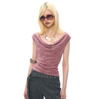 Áo len cổ đổ màu hồng tím INTO.EIGHT thiết kế (BERRY TOP)