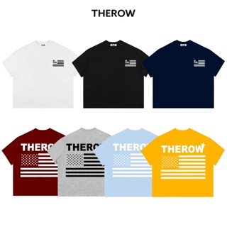Áo Thun Boxy Local Brand THEROW Tay Ngắn Cotton 250gsm " CỜ MỸ " Áo Phông Forrm Rộng Mùa Hè Kiểu Đẹp Unisex Nam Nữ