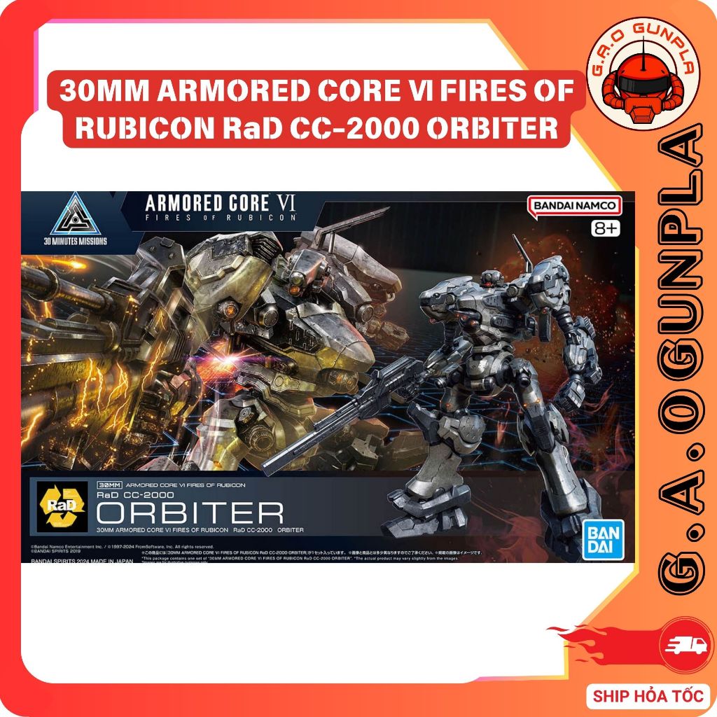 Mô hình lắp ráp Gundam bandai chính hãng 30MM ARMORED CORE Ⅵ FIRES OF RUBICON RaD CC-2000 ORBITER