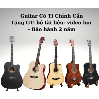 Đàn Guitar Acoustic Gỗ Tốt Có Ti Chỉnh Cần Vinaguitar VG-TR- Tặng Phụ Kiện Bảo Hành 2 Năm