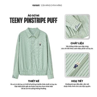 Áo sơ mi kẻ phồng NOAM teeny pinstripe puff chất liệu vải chống nhăn cao cấp - Màu xanh/ nâu