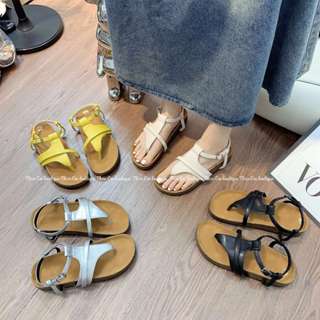 [Rẻ Vô Địch][QHM308] Dép sandal quai hậu nữ kẹp ngón đế cao su chống trơn trượt lót da bò cao cấp.