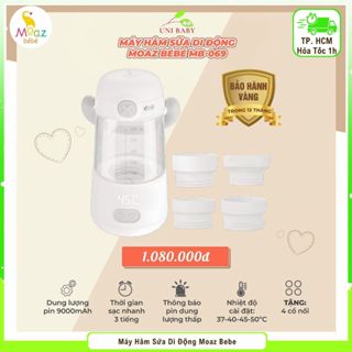  Máy hâm sữa di động cầm tay Moaz bebe MB069 bình hâm nước pha sữa tiện lợi kèm bình 300ml 