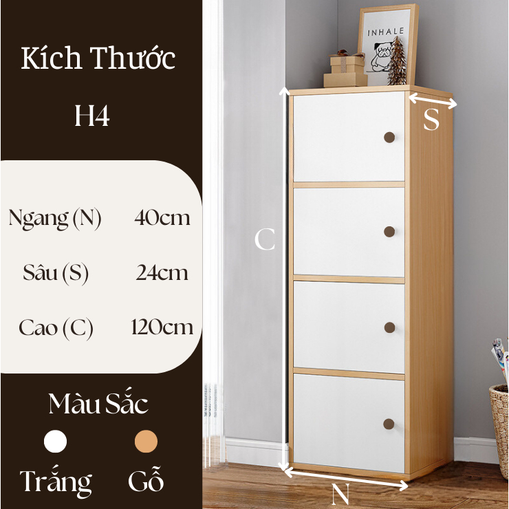 Tủ tổ ong nhiều tầng có ngăn tủ đa năng, đựng đồ kệ sách gỗ để đồ, phong cách hiện đại TAGO ND55 | BigBuy360 - bigbuy360.vn