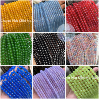  Tổng Hợp Dây Đá Mã Não Trong - Hạt Tròn Nhiều Size - Charm Phụ Kiện Xâu Phối Vòng Tay Cổ Phong Thủy May Mắn Nam Nữ 