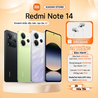 [ TẶNG TAI NGHE ] Điện Thoại Xiaomi Redmi Note 14 6/128GB - 8/128GB - 8/256GB Quốc Tế - Bảo hành 24 Tháng