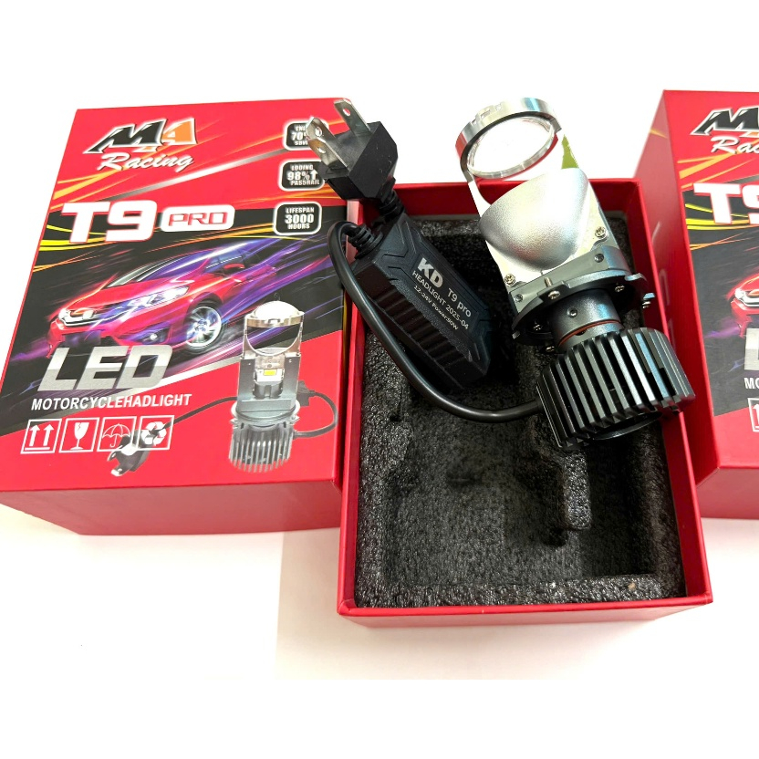 Đèn pha T9 PRO bản mới nhất chân H4 Hàng MA Racing