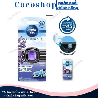 Nước hoa xe hơi kẹp cửa gió Ô Tô AMPIPUR Loại bỏ và ngăn 5 mùi hôi cứng đầu hương Oải hương hộp 2.2ml