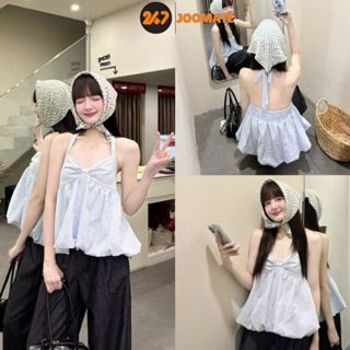  Áo yếm nữ bí phồng kẻ sọc 247joomate cúp ngực có dây cột SULLIE TOP  ￼ KHÔNG KÈM MÚT ĐỆM  522 P13k23 