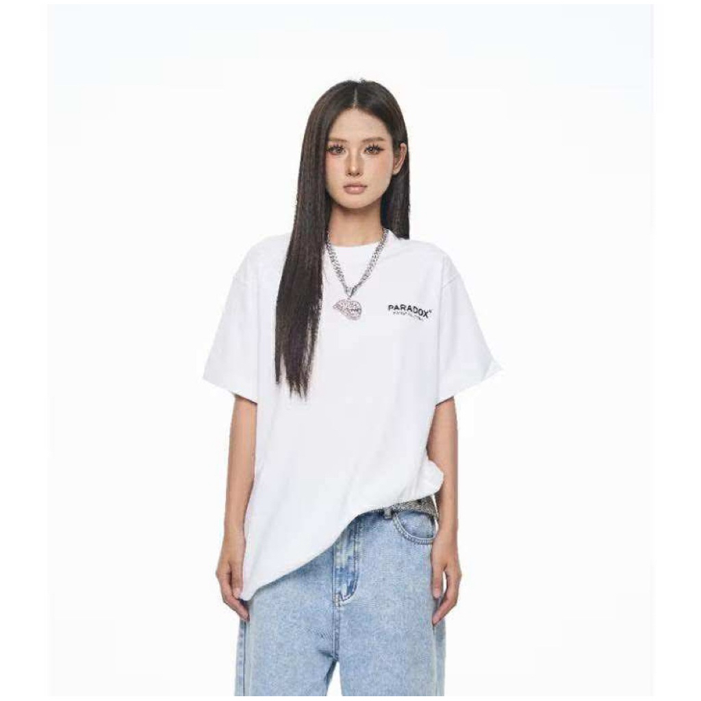 (PASS QUẦN ÁO) Áo phông PARADOX MODEST II TEE oversize cổ tròn tay lỡ trắng