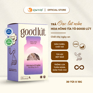 Trà gạo lứt mầm hoa hồng tía tô Good Lứt –   Thư giãn tinh thần, hỗ trợ tiêu hoá, sáng da an toàn lành tính hộp 450gr