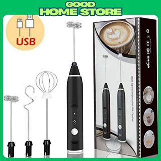 GOOD HOME STORE Máy tạo bọt cafe GODWELL, máy đánh trứng mini cầm tay sạc USB 3 tốc độ sử dụng pin sạc cao cấp
