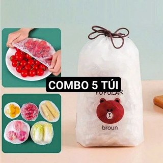 [SET 500 CHIẾC] Màng bọc thực phẩm co giãn siêu dai có chun kèm túi gấu - Màng bọc PE - Mũ chùm đầu dùng 1 lần tiện lợi