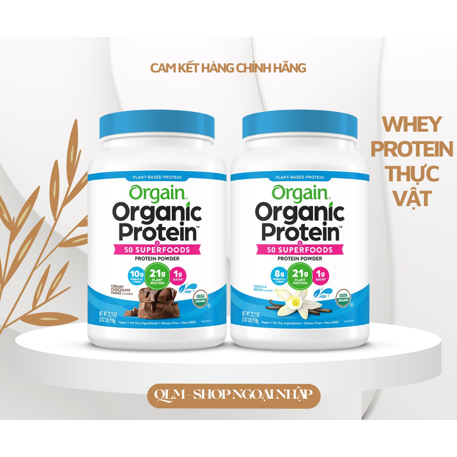 [HÀNG CÔNG TY] Orgain Organic Protein 50 Superfoods Plant Based Protein Powder Whey Thực Vật cao cấp