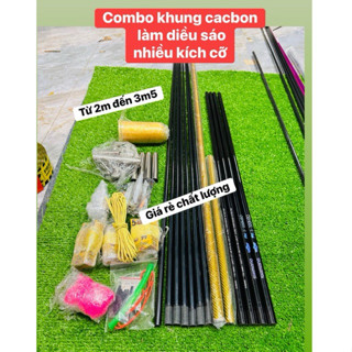 Combo khung làm diều cacbon đầy đủ kích cỡ hàng xịn 2m-3m5