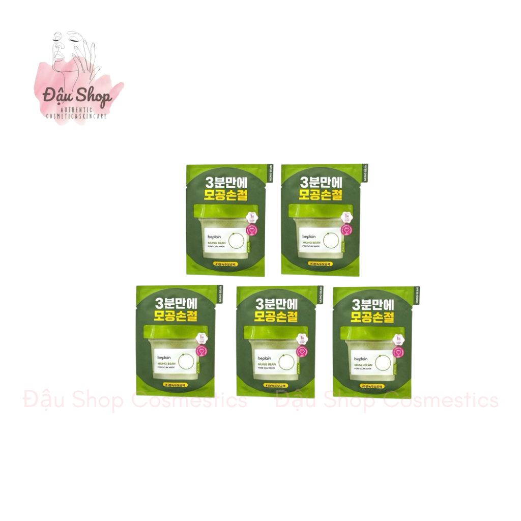 [Mini] Combo 5 Mặt Nạ Beplain Đất Sét Từ Đậu Xanh Hỗ Trợ Sạch Sâu 12ml