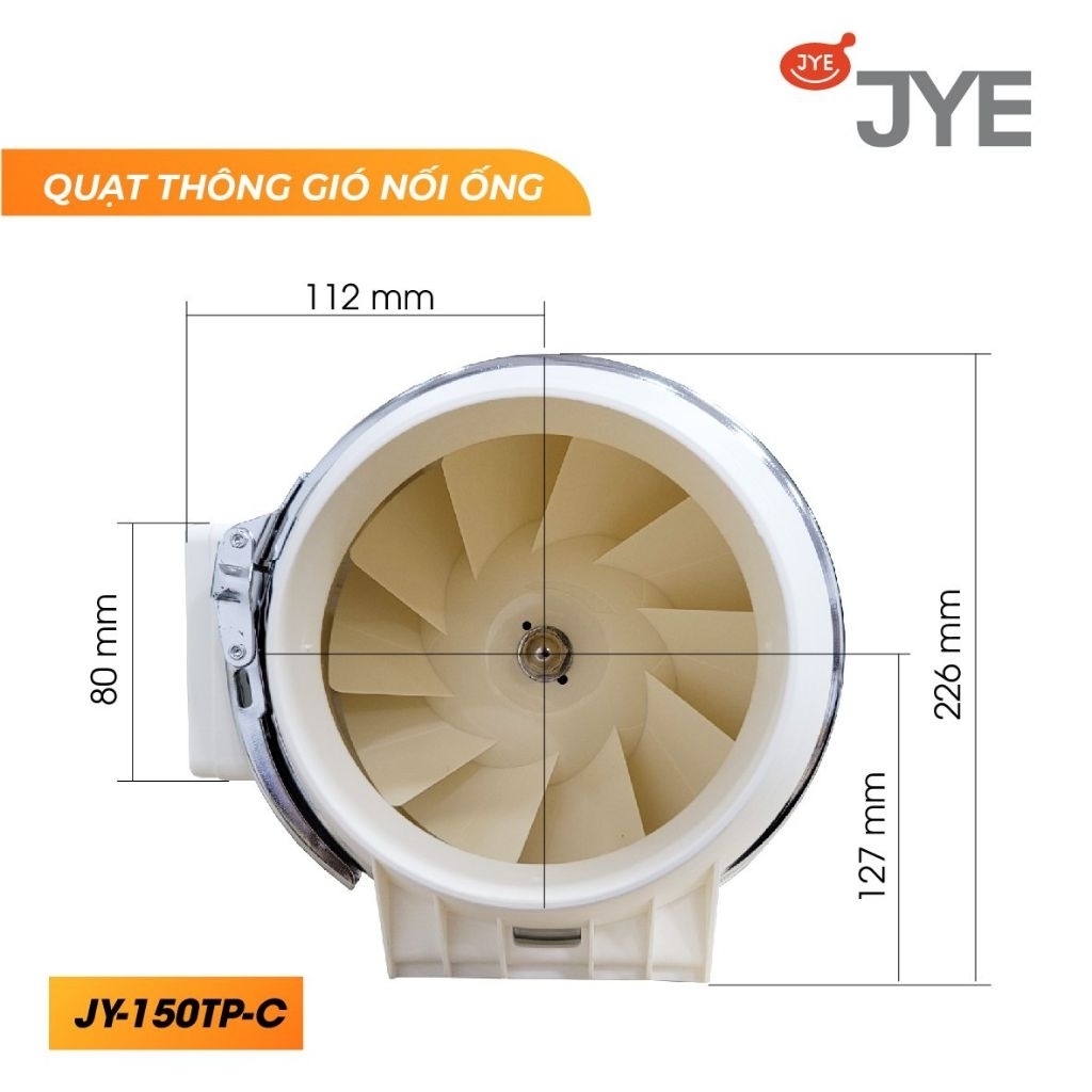 QUẠT THÔNG GIÓ HF100 (QUẠT HƯỚNG TRỤC JY-100 TP-C)