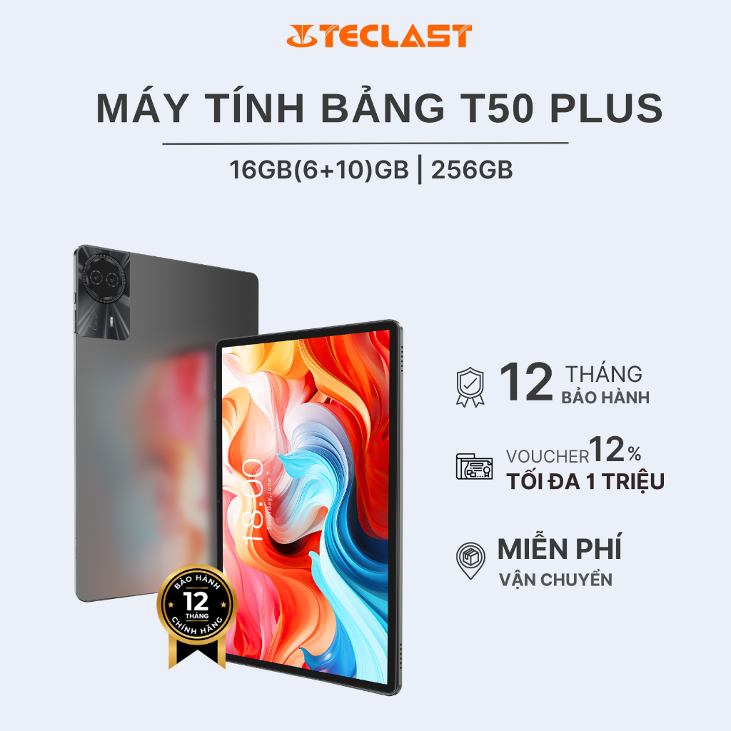 [DUY NHẤT 15.07] Máy Tính Bảng Teclast T50 PLUS 16GB(6+10)/256GB| FHD 11” | 8000mAh | 2 Nano Sim | BigBuy360 - bigbuy360.vn