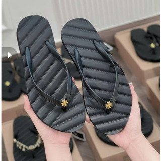  Dép Kẹp Nữ Xỏ Ngón Mũi Tròn ZHETAO Đính Charm Đá Trà Neo Đế Cao 3 Phân Đi Biển -TLZ1 