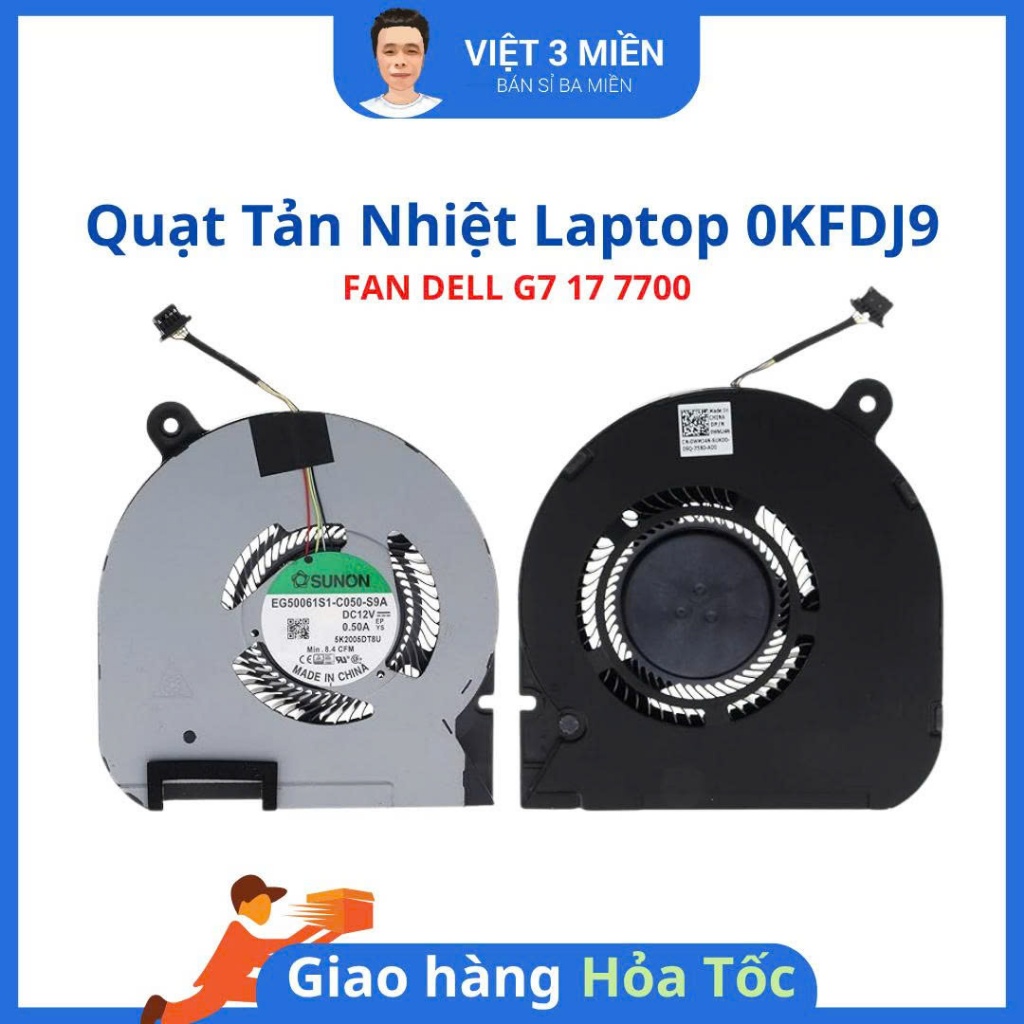 FAN Quạt tản nhiệt GPU Laptop Dell G7 17 7700 - GPU fan 0KFDJ9 FKDJ9 - Zin Bóc Máy