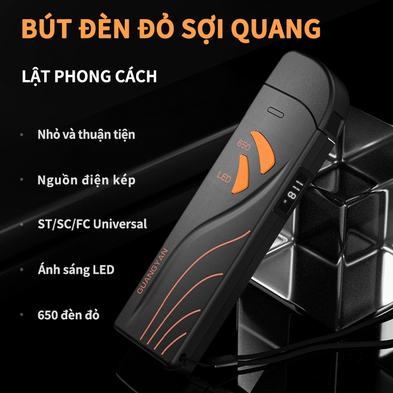 Bút dò cáp quang 15km Máy kiểm tra lỗi Cảm biến sạc lại 30km Bút đèn xanh ngoài trời