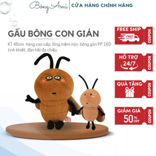 Gấu bông con gián 45cm, gấu tiểu cường vô tri lông mịn đáng yêu, quà tặng dễ thương cho bé