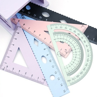 Bộ Eke Thước Kẻ Bằng Kim Loại Nhiều Màu Đơn Giản