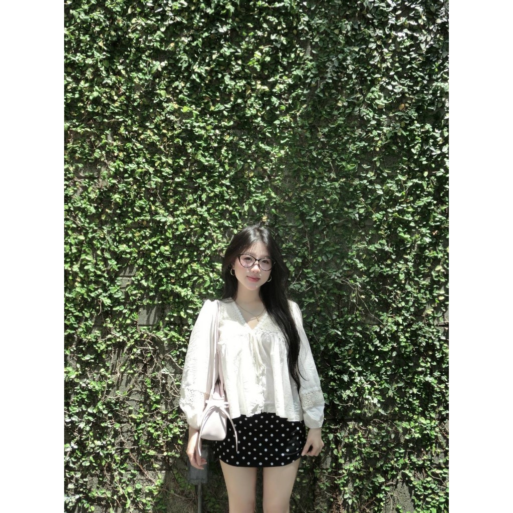 [ĐỢI 10 NGÀY]- Áo tiểu thư cổ v/ Váy bi