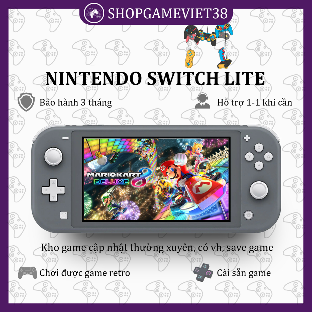 Nintendo Switch Lite - cài sẵn game bộ nhớ tùy chọn (128Gb/256Gb hoặc hơn) + Game Retro [SHOPGAMEVIET38]