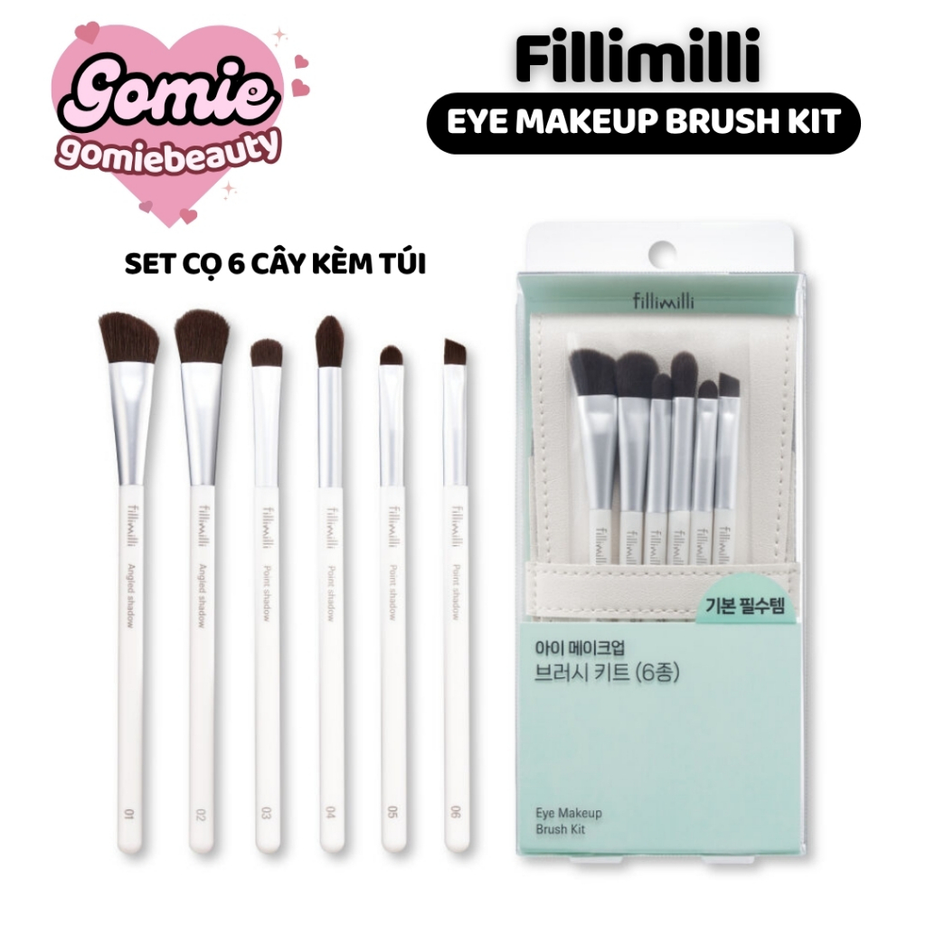  Bộ 6 Cây Kèm Túi - Set Cọ Trang Điểm Mắt Fillimilli Eye Makeup Brush Kit 