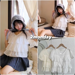 [HÀNG QC/ LOẠI 1] ÁO BABYDOLL XÔ REN 3 TẦNG THÊU HOA NỔI TAY BỒNG SIÊU XINH 2MONDAY A76